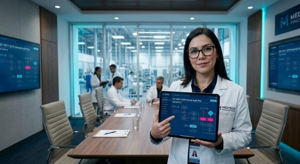 Profesional recibiendo certificación de Auditor Líder ISO 19011 avalado por Scansio y Exemplar Global.